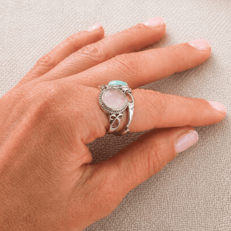 BAGUE ROXANE QUARTZ ROSE