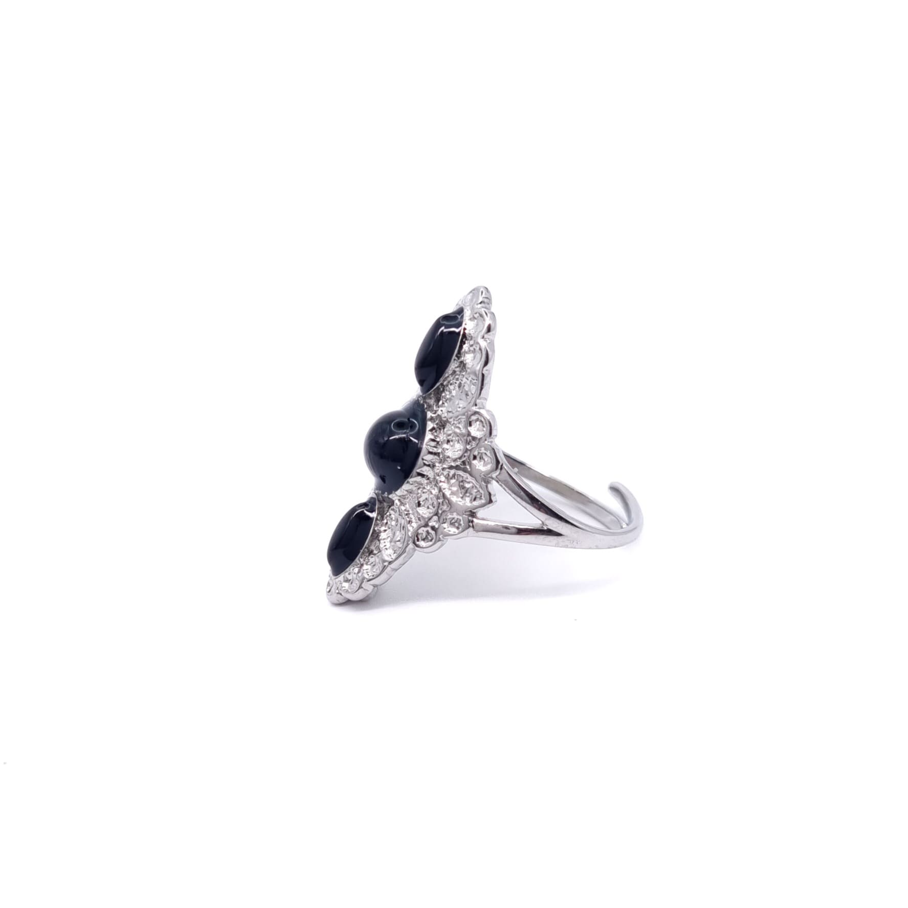 BAGUE NYLA BLACK SILVER