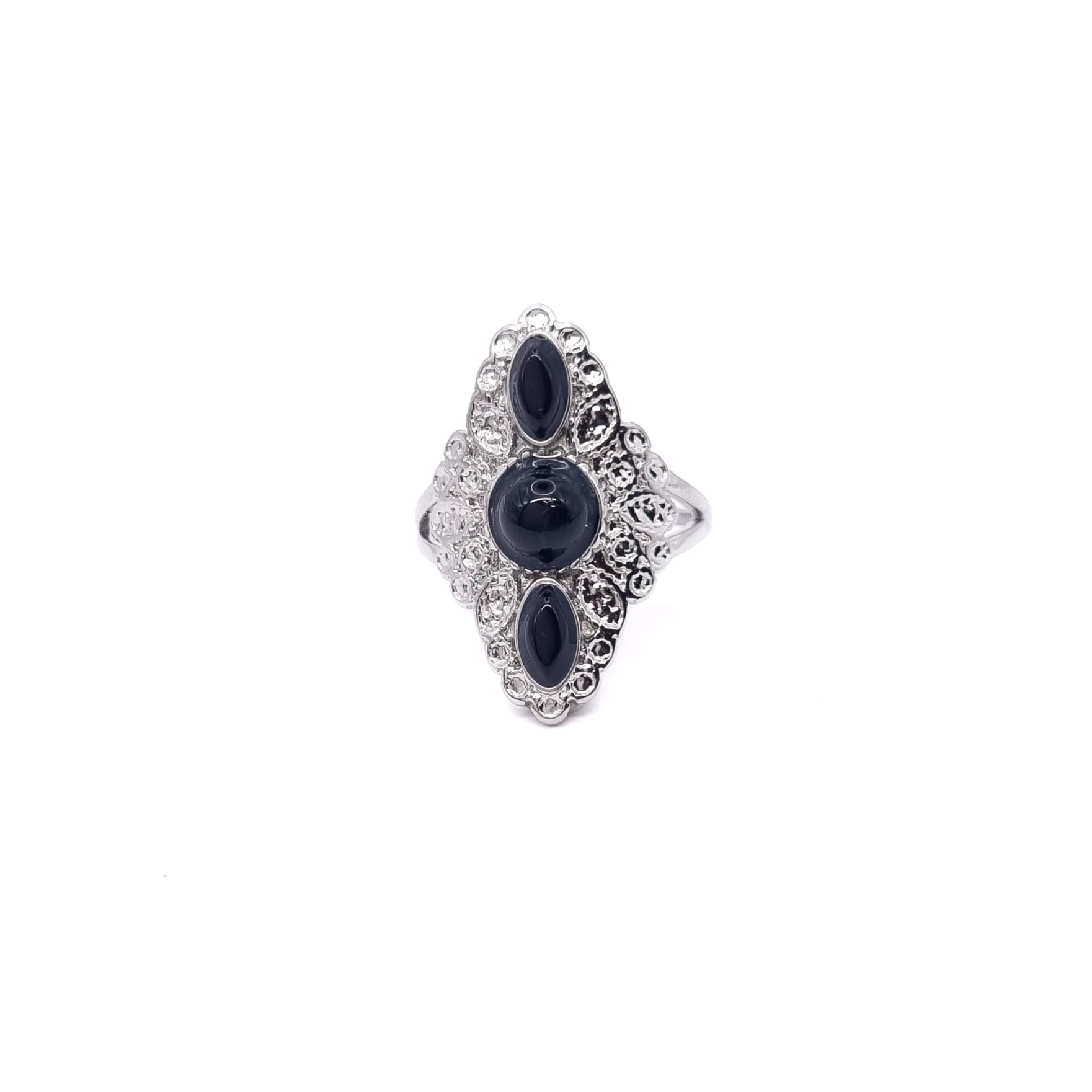 BAGUE NYLA BLACK SILVER