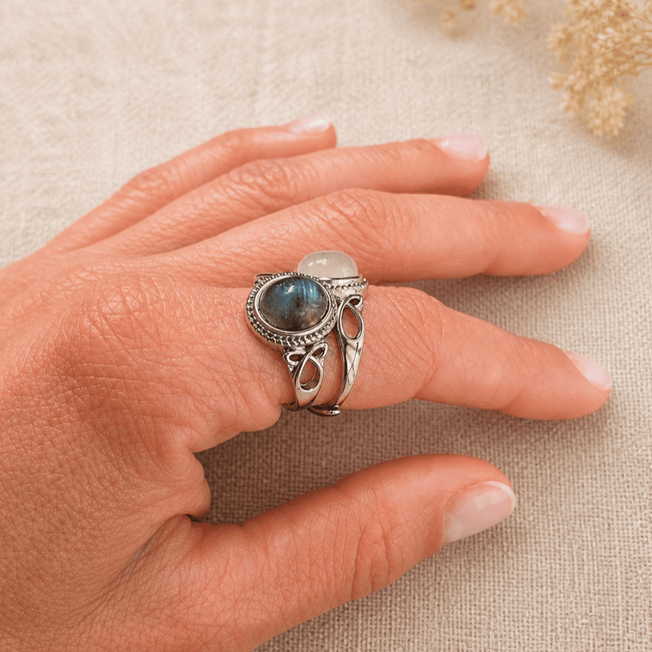 BAGUE ROXANE LABRADORITE