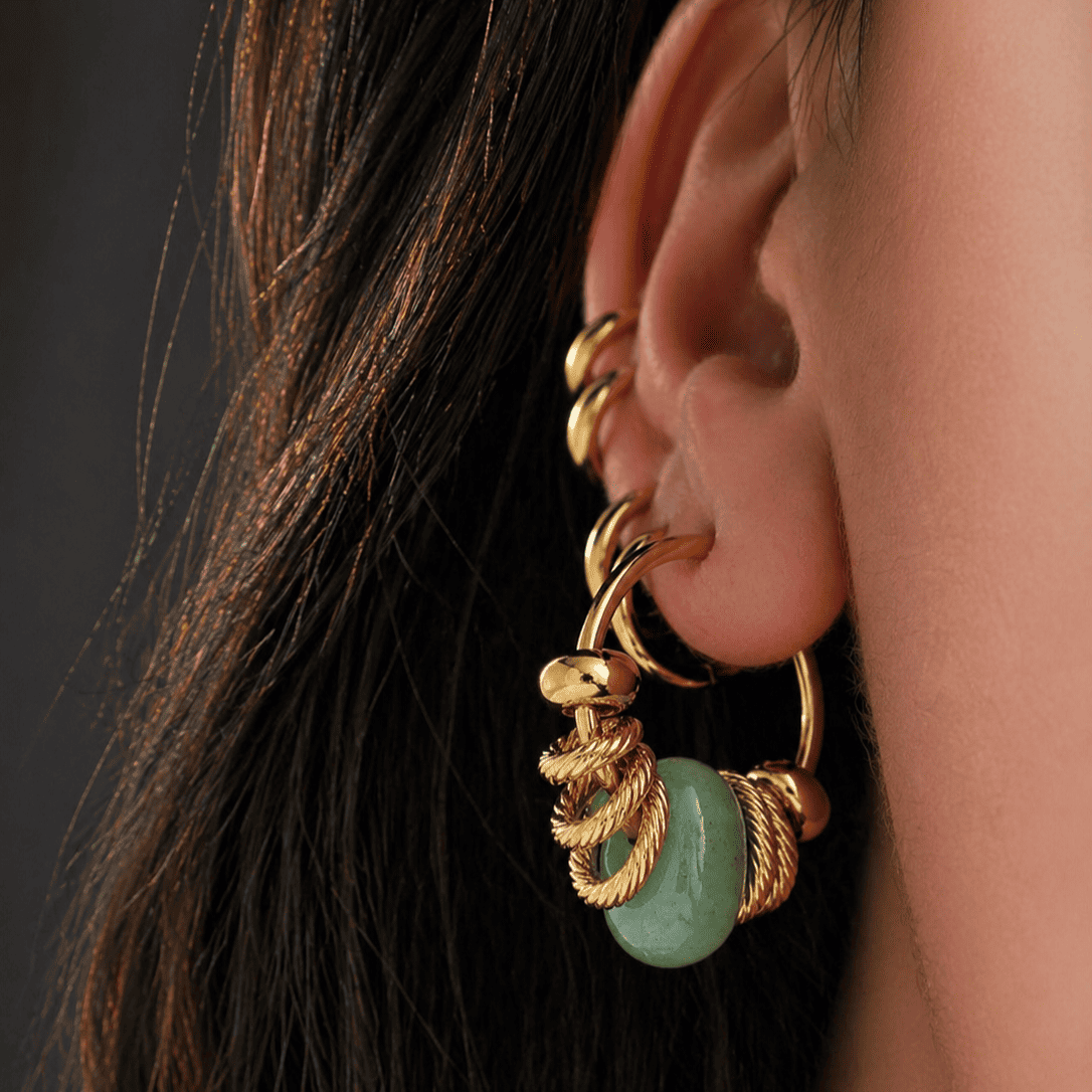 BOUCLE VICTORIA AVENTURINE GOLD
