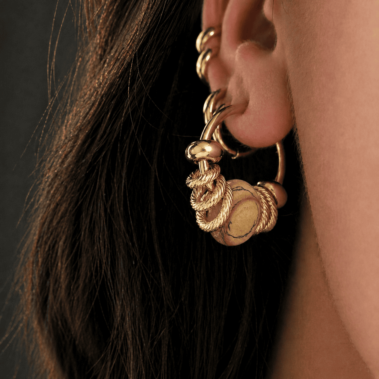BOUCLE VICTORIA JASPE PAYSAGE GOLD