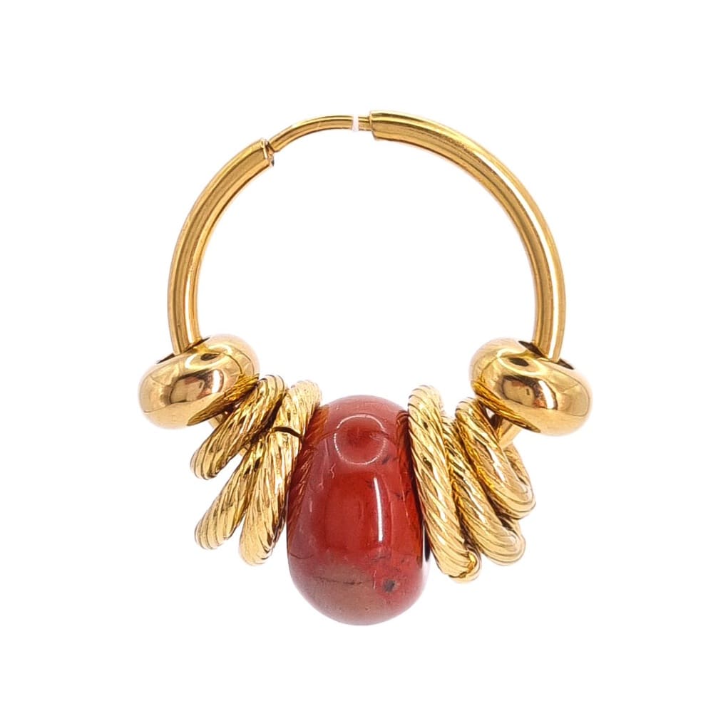 BOUCLE VICTORIA JASPE ROUGE GOLD