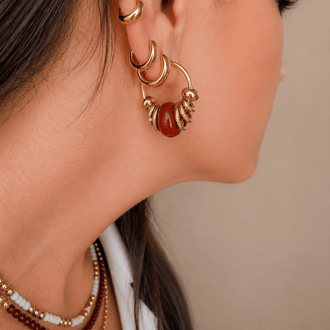 BOUCLE VICTORIA JASPE ROUGE GOLD