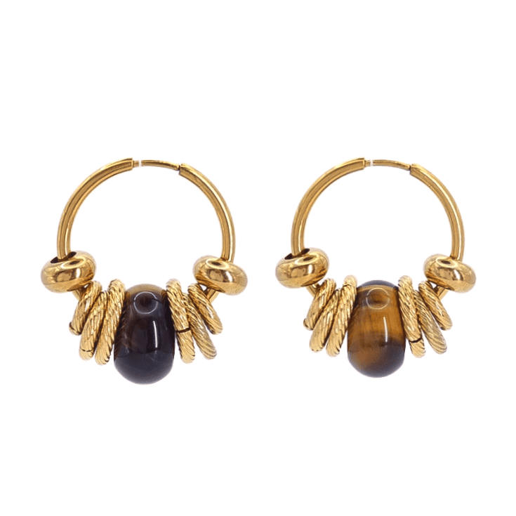BOUCLE VICTORIA OEIL DE TIGRE GOLD