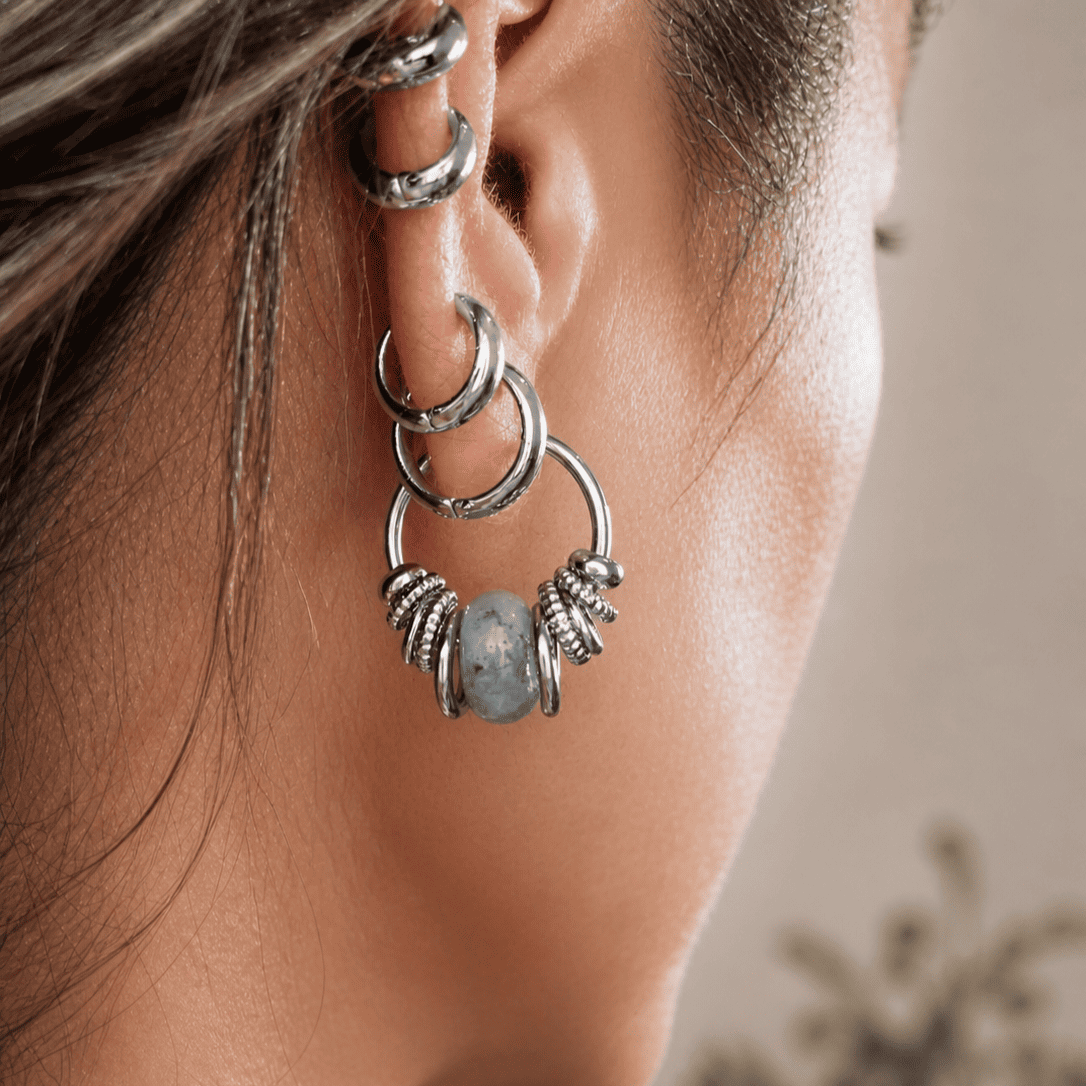 BOUCLE VICTORIA LABRADORITE SILVER