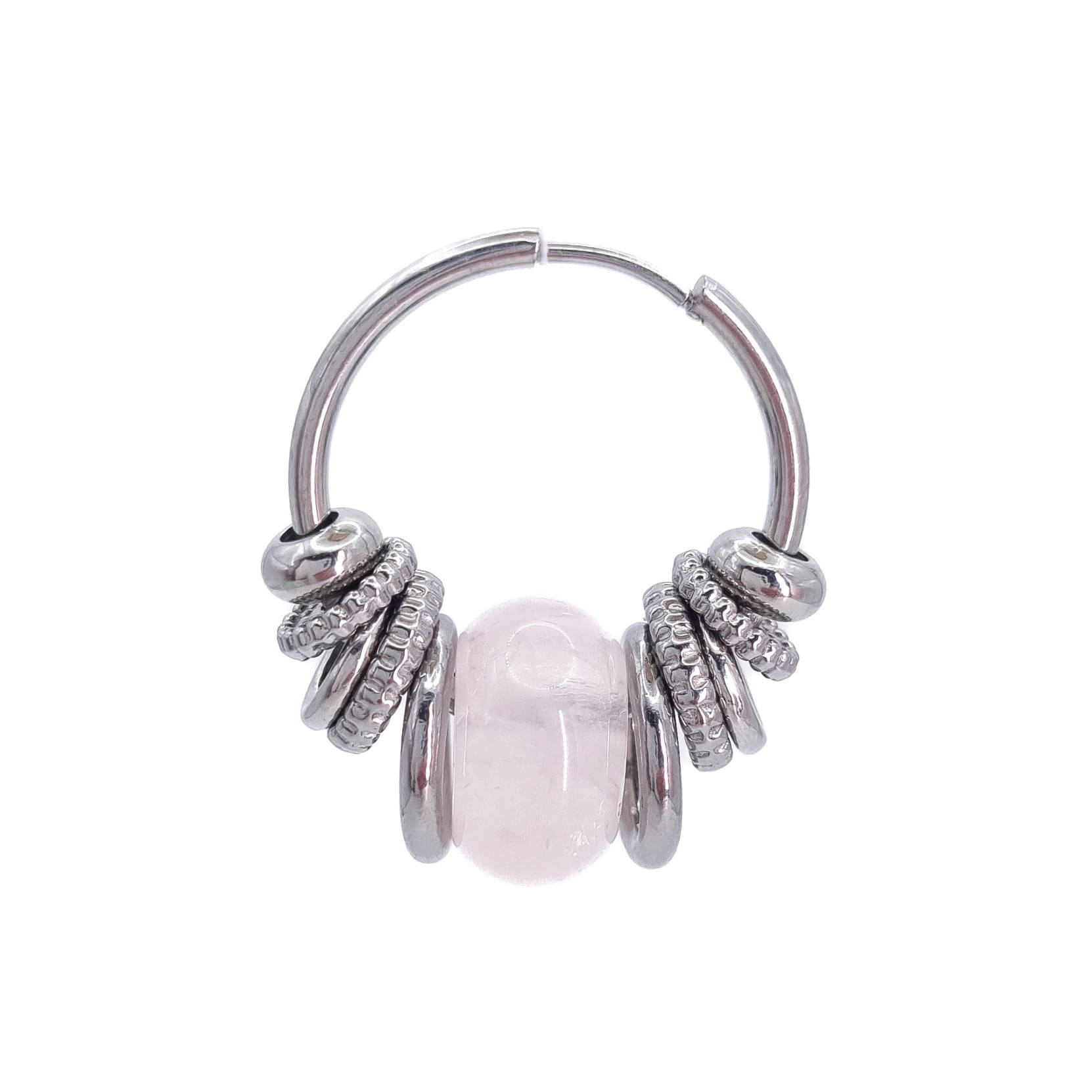 BOUCLE VICTORIA QUARTZ ROSE SILVER