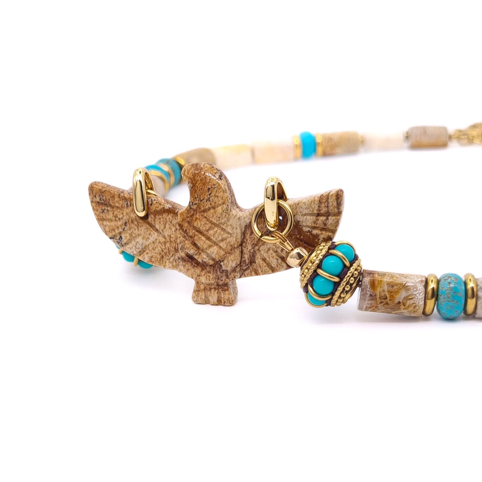 COLLIER LIA JASPE CHRYSANTHEME