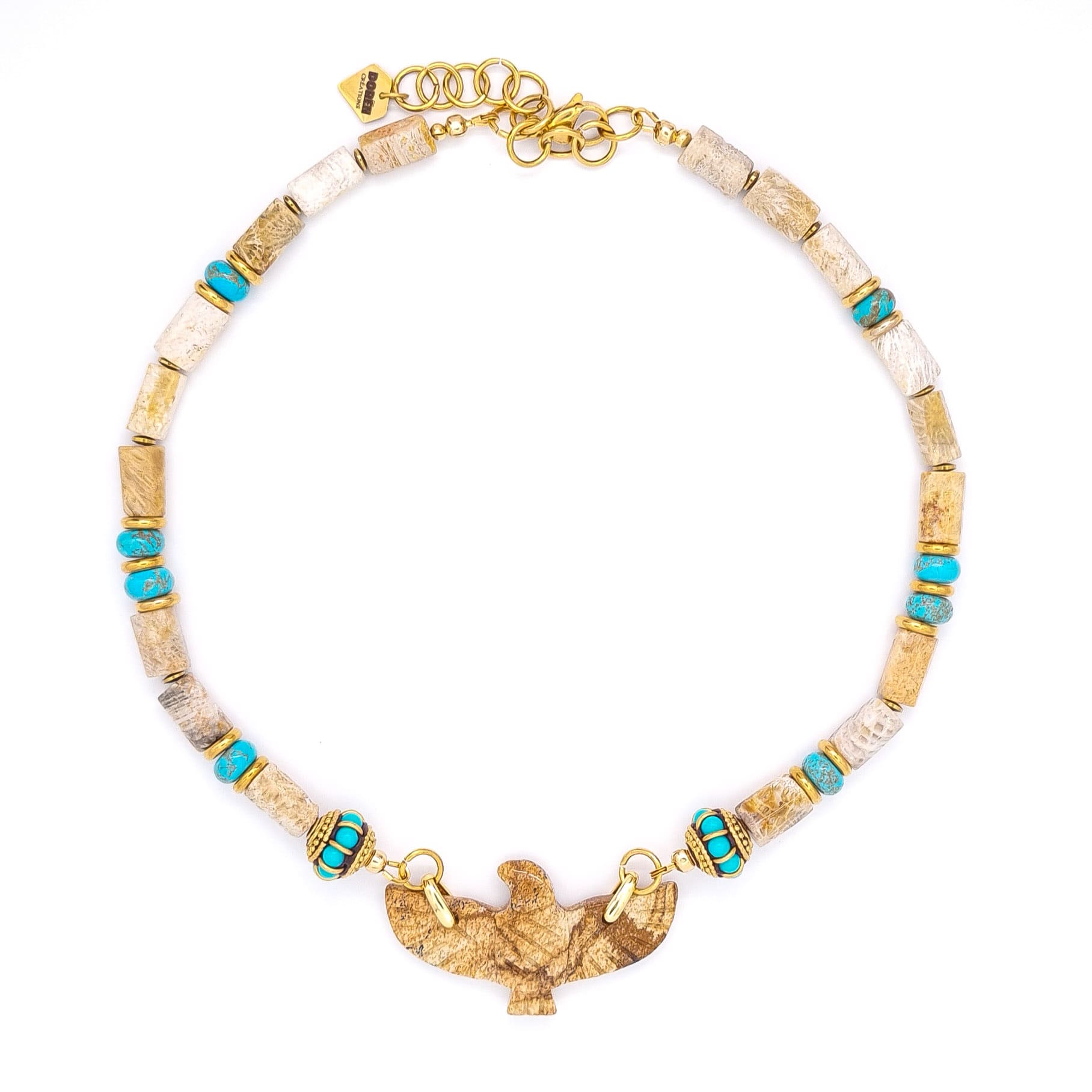 COLLIER LIA JASPE CHRYSANTHEME