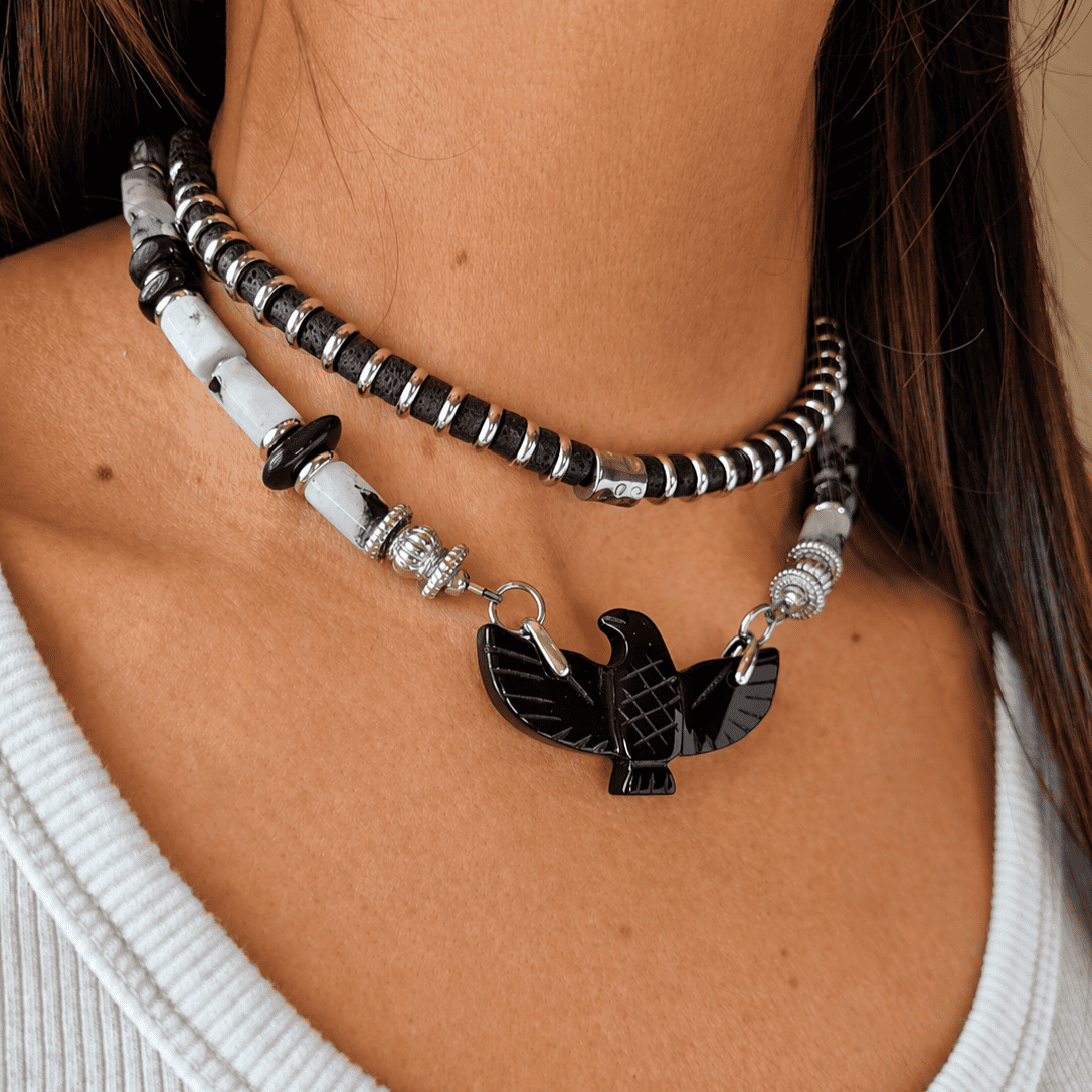 COLLIER ZOE VOLCANIQUE SILVER