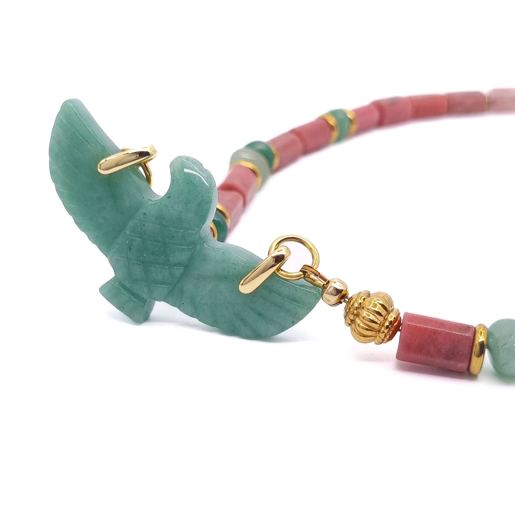 COLLIER LIA RHODONITE