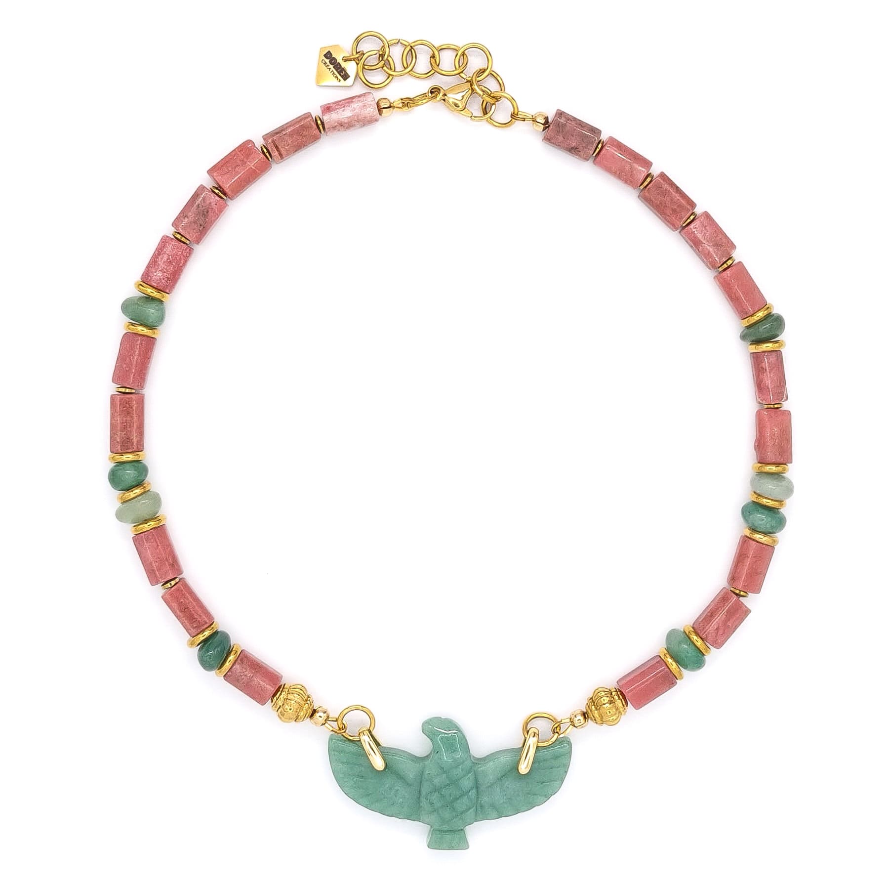 COLLIER LIA RHODONITE
