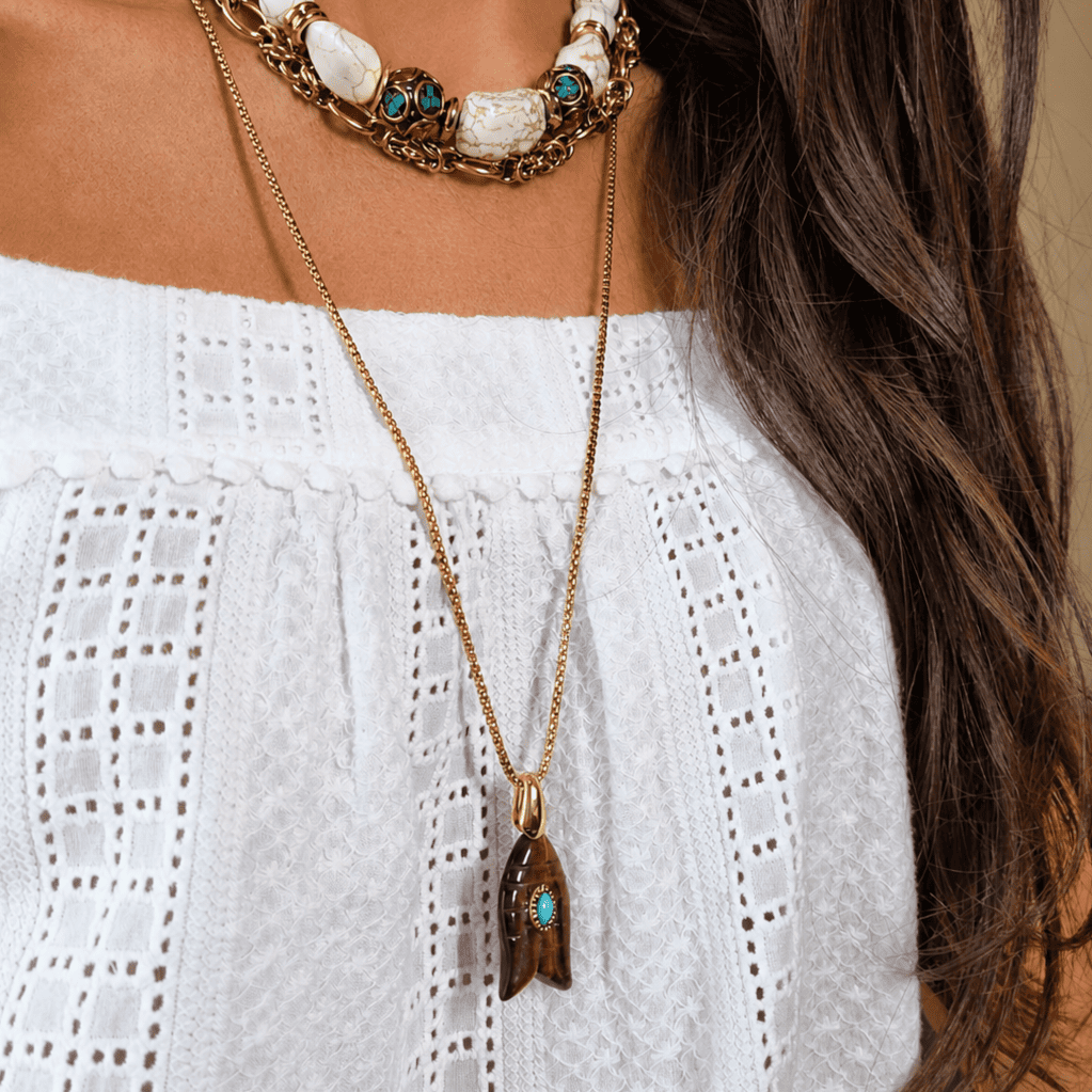 COLLIER HALLE OEIL DE TIGRE