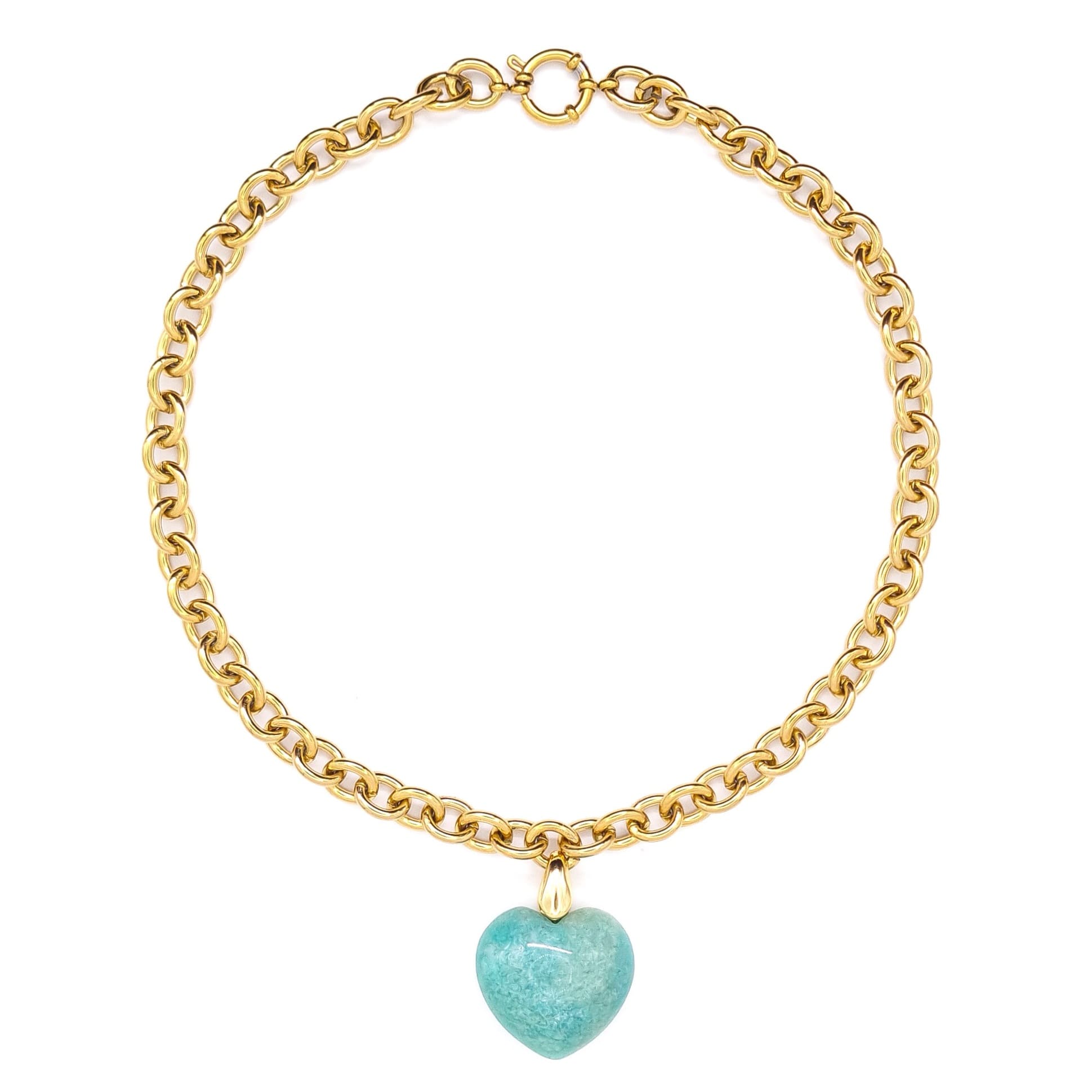 COLLIER PASSION AMAZONITE GOLD