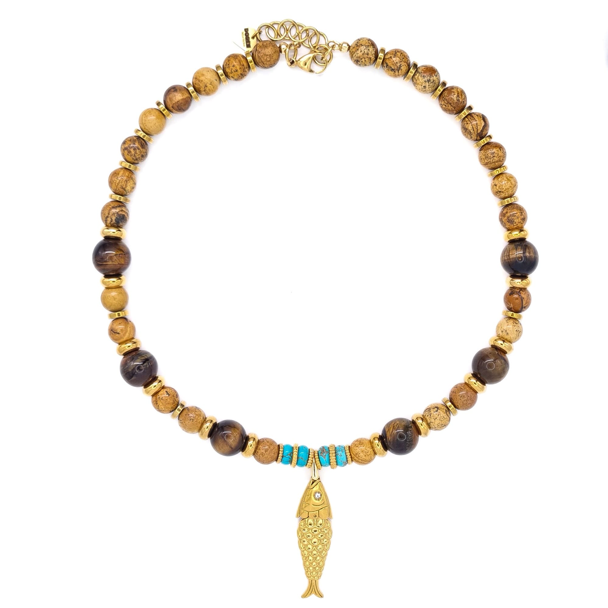 COLLIER TALI FISH JASPE PAYSAGE