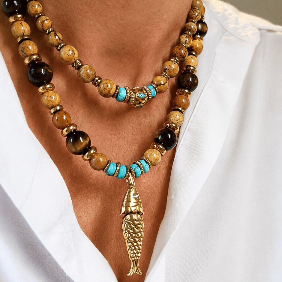 COLLIER TALI EYE JASPE PAYSAGE