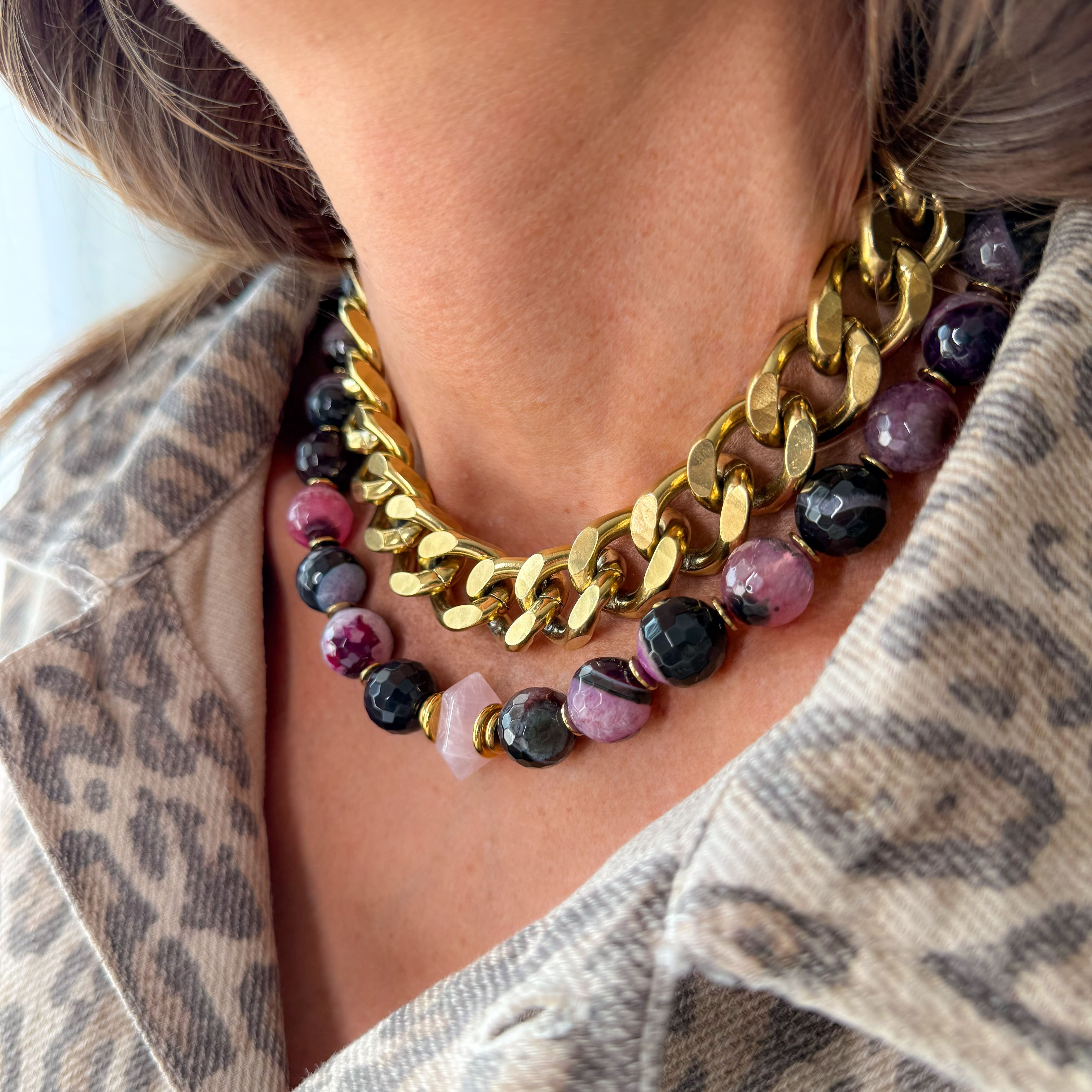 COLLIER JODY AGATE PLUM