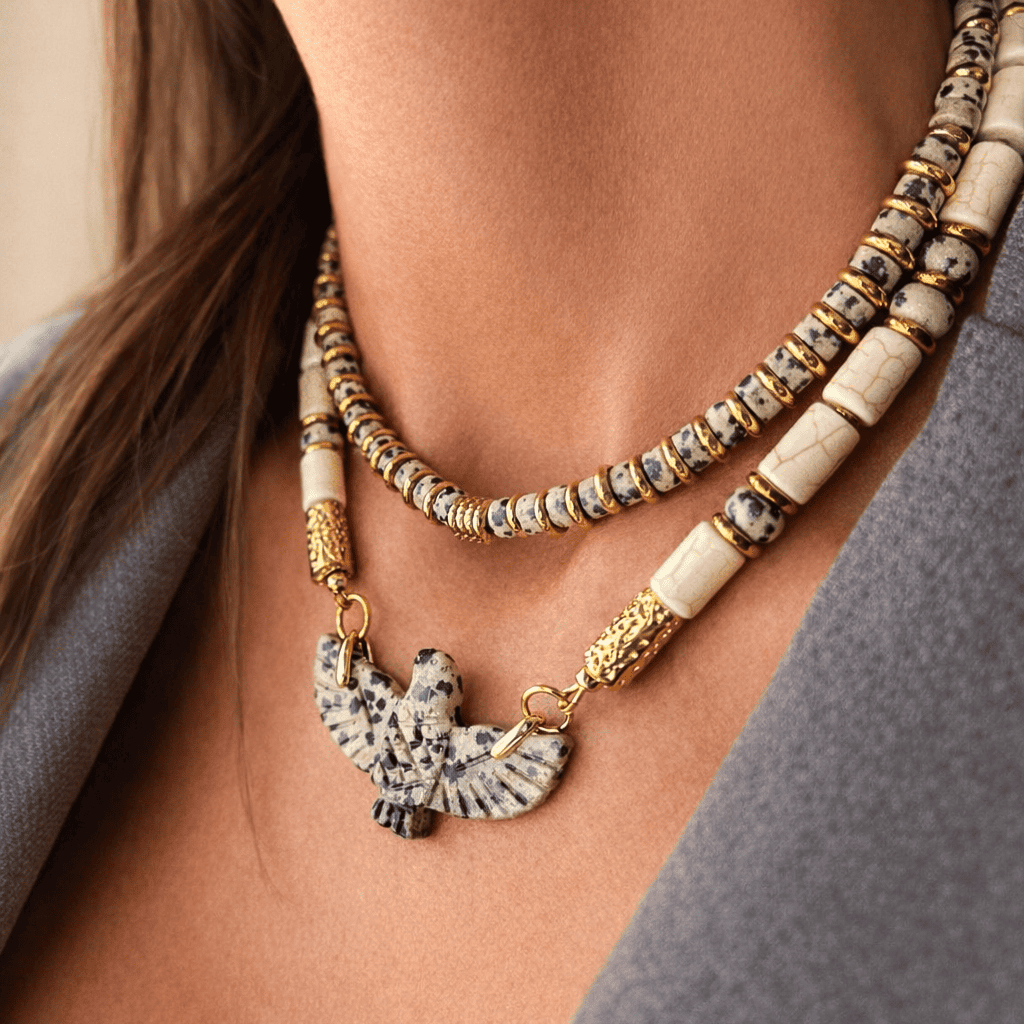 COLLIER LIANNA JASPE DALMATIEN
