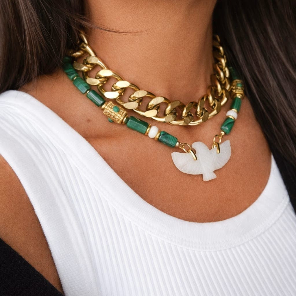 COLLIER LIBI MALACHITE