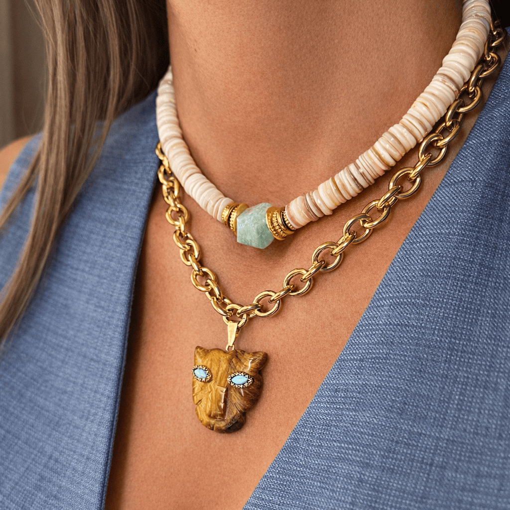 COLLIER PANTHERA OEIL DE TIGRE